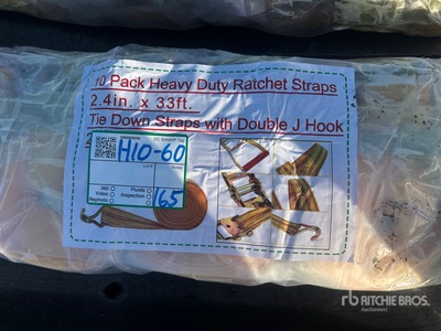 Quantity of (10) 2.4 in x 33 ft Yellow Heavy Duty Ratchet Straps Articoli da ferramenta e di consumo (Unused)
