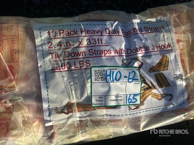Quantity of (10) 2.4 in x 33 ft Yellow Heavy Duty Ratchet Straps Articoli da ferramenta e di consumo (Unused)