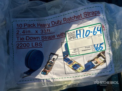Quantity of (10) 2.4 in x 33 ft Heavy Duty Ratchet Straps (Unused)