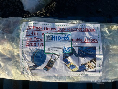 Quantity of (10) 2.4 in x 33 ft Heavy Duty Ratchet Straps (Unused)