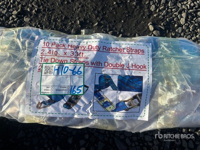 Quantity of (10) 2.4 in x 33 ft Heavy Duty Ratchet Straps (Unused)