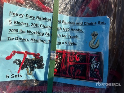 Quantity of Heavy Duty Ratchet Binders & Chains (Unused)
