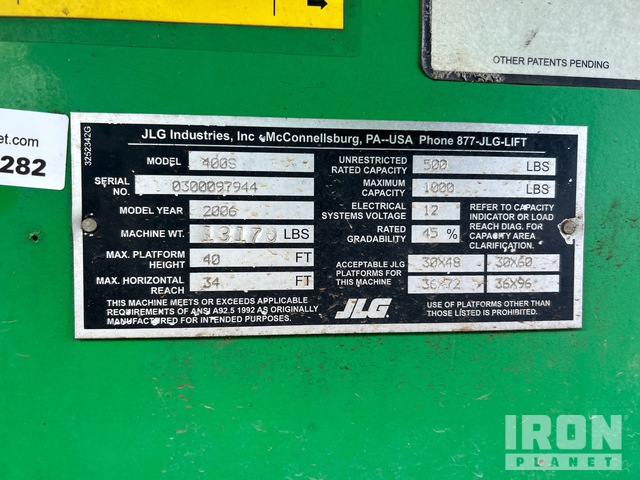 ELEVADOR TELESCóPICO 2006 JLG 4WD 400S