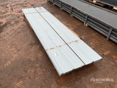 Quantity of (70) 12 ft x 3 ft White Metal Roof Panels Divers (Unused)