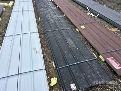 Quantity of (20) Black Metal Roof Panels 19.69 ft x 3 ft