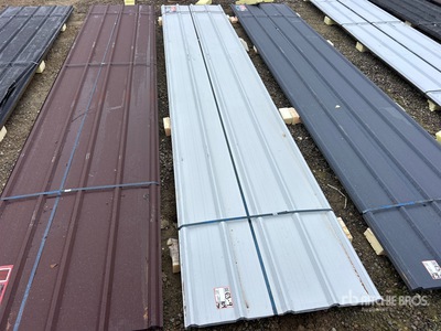 Quantity of (30) 16 ft x 3 ft White Metal Roof Panels Divers - autres (Unused)
