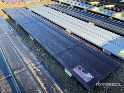 Quantity of (30) 16 ft x 3 ft Brown Metal Roof Panels (Unused)