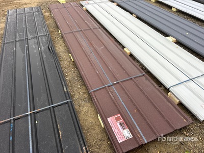 Quantity of (30) 16 ft x 3 ft Brown Metal Roof Panels (Unused)