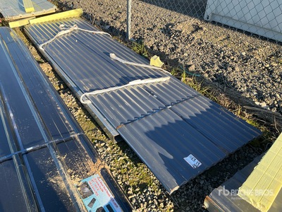 Quantity of (70) 12 ft x 3 ft Grey Metal Roof Panels (Unused)