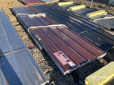 Quantity of (70) 12 ft x 3 ft Brown Metal Roof Panels (Unused)