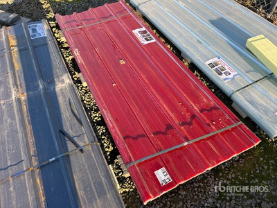 Quantity of (30) 7.87 ft x 3 ft Red Polycarbonate Roof Panel (Unused)