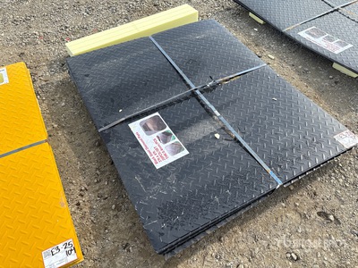Quantity of (20) 3 ft x 4 ft Black Steel Diamond Plate