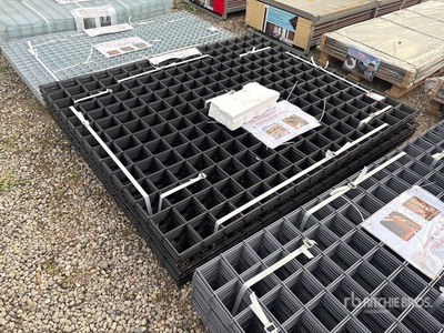 Quantity of (40) 60 in x 72 in 6 Gauge Black Metal Rail Panel (Unused)