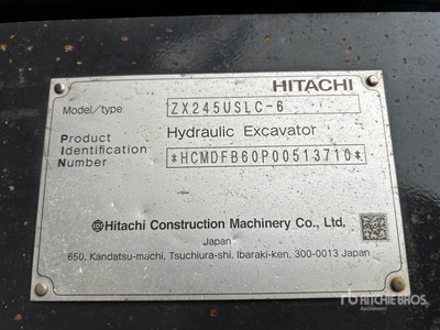 2022 Hitachi ZX245USLC-6 Tracked Excavator