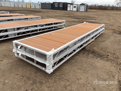 Quantity of (2) 2025 BYT BDF410 4 ft x 10 ft Aluminum Boat Dock Section Kit (Unused)