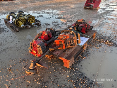 Set 3 Chainsaws and 2 brush cutters