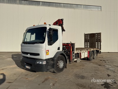 2006 Palfinger PK23500 on 2006 Renault Premium 6x2 Flatbed Truck with Crane (Inoperable)