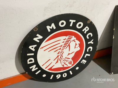 Indian Motorcycle Dealer Double-Sided Porcelain Sign Varios, tienda, almacen, consumidor