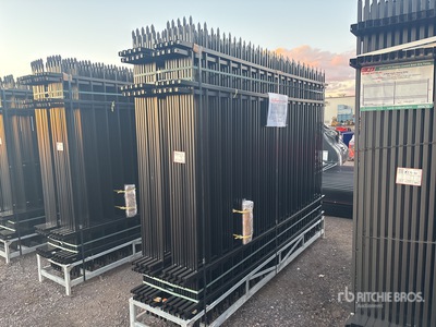 Quantity of (20) Canex 7 ft x 10 ft Powder Coated Wrought Iron Site Fence (Unused)