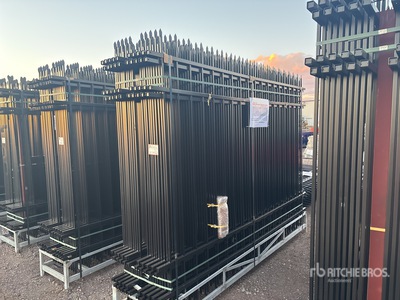 Quantity of (20) Canex 7 ft x 10 ft Powder Coated Wrought Iron Site Fence (Unused)