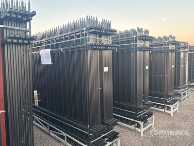 Quantity of (20) Canex 7 ft x 10 ft Powder Coated Wrought Iron Site Fence (Unused)