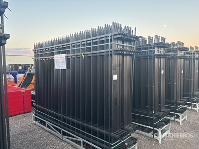 Quantity of (20) Canex 7 ft x 10 ft Powder Coated Wrought Iron Site Fence (Unused)