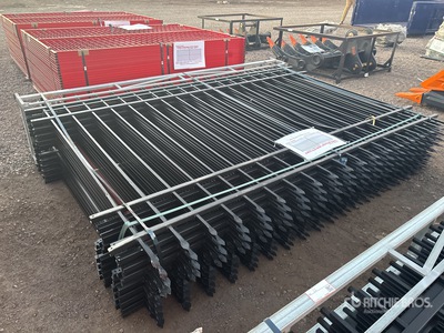 Quantity of (20) Canex 7 ft x 10 ft Powder Coated Wrought Iron Site Fence (Unused)