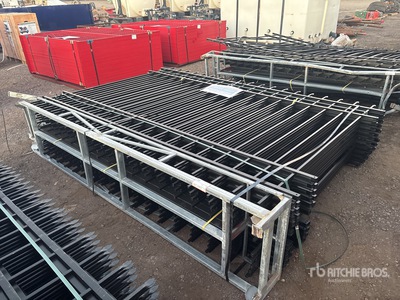 Quantity of (20) Canex 7 ft x 10 ft Powder Coated Wrought Iron Site Fence (Unused)