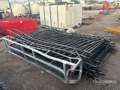 Quantity of (20) Canex 7 ft x 10 ft Powder Coated Wrought Iron Site Fence (Unused)
