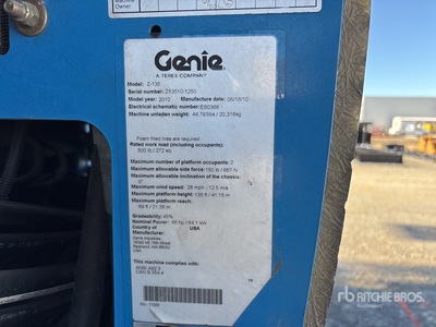 2010 Genie Z135 Articulating Boom Lift