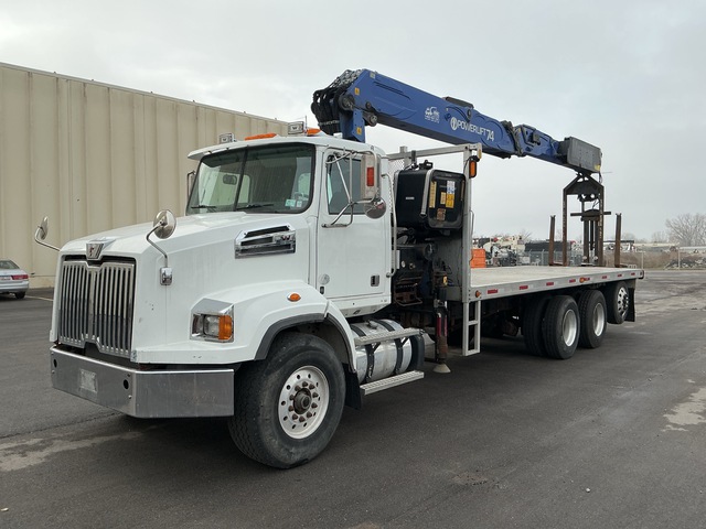 2015 PM 74S PL 8300 lb Knuckle Boom on 2015 Western Star 4700 8x4 Boom Truck