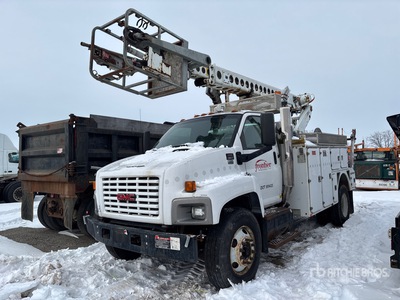Altec AT40C 34 ft on 2008 GMC C8500 4x2 Cable Placer Bucket Truck (Inoperable)