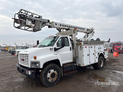 Altec AT40C 34 ft on 2008 GMC C8500 4x2 Cable Placer Bucket Truck (Inoperable)