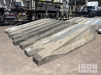 Quantity of (8) DB80 4 m Tapered Concrete Barrier