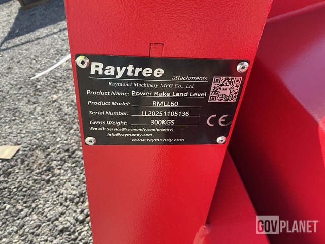 Surplus Raytree RMLL60 Skid Steer Land Level Power Rake - Unused in ...
