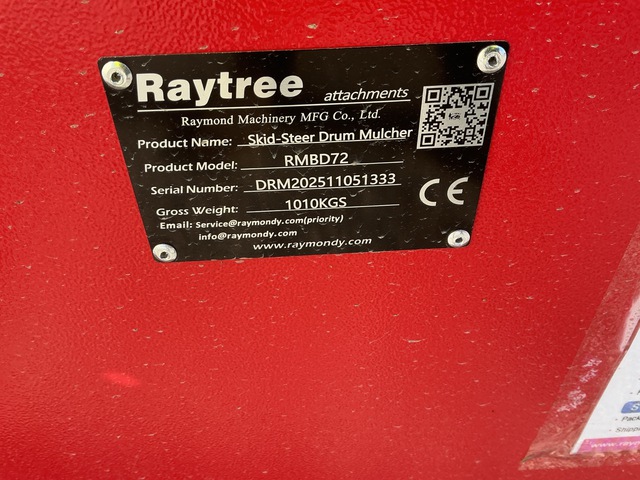 Raytree RMBD72 72" Skid Steer Drum Mulcher - Unused Raytree RMBD72 72" Skid Steer Drum Mulcher - Unused