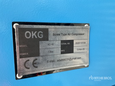 2025 OKG AC-10&AC-10-300L Qty of (2) Air Compressor Air Compressor (Unused)