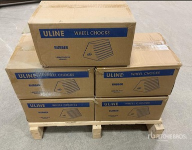 Quantity of (10) 9 3\4 in x 8 in x 6 in Rubber Wheel Chocks (Unused)