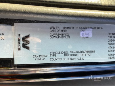 2012 Western Star 4900 6x4 Heavy Haul Cabeza Tractora Cabina Dormitorio
