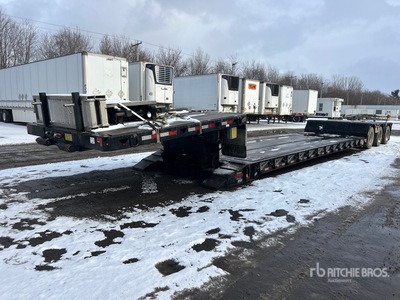 2024 BWS T/A 28 ft - 32 ft Extendable Double Drop Removable Gooseneck Remorque Surbaissée