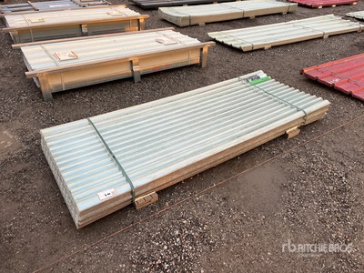 Quantity of (100) 3 ft x 8 ft Corrugated Polycarbonate Roof Panel in Clear (Unused)