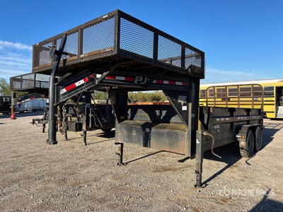 2018 PJ 16 ft T/A Gooseneck Tipping Utility Trailer
