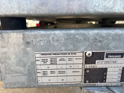 Trigano T/A Remorque 2 Essieux Remolque Portamaquinaria (Unused)