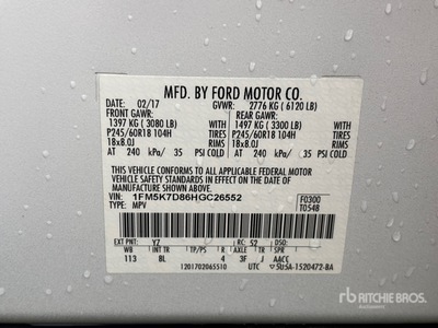 2017 Ford Explorer XT 2WD Vehiculo todoterreno