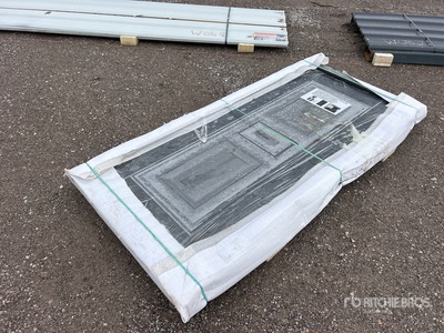 89 ft X 3.8 ft Grey Steel Security Door with Frame and Hardware