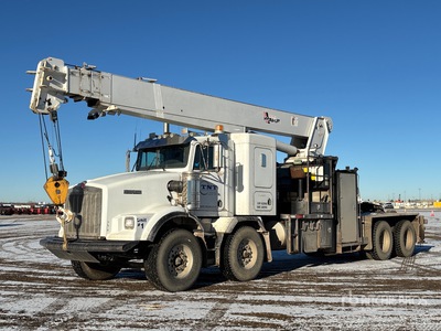 Weldco Hydra-Lift HL30TC70 30 ton Straight Boom on 2002 Kenworth T800B Wide Hood 8x4 Twin-Steer Sleeper Boom Truck