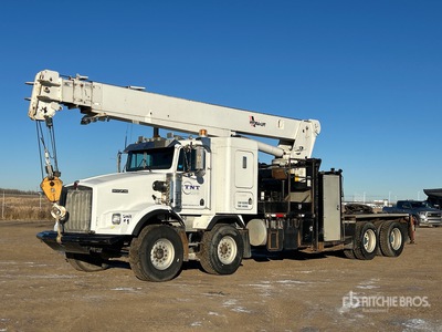 Weldco Hydra-Lift HL30TC70 30 ton Straight Boom on 2002 Kenworth T800B Wide Hood 8x4 Twin-Steer Sleeper Crane Truck