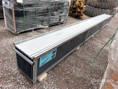 Quantity of (30) 20 ft x 17.5 in Grey Metal Roof Panels