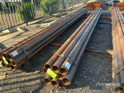 Quantity of (10) 4 1/2 in OD Blk Schedule 40 x 21 ft Steel Tubo (Unused)