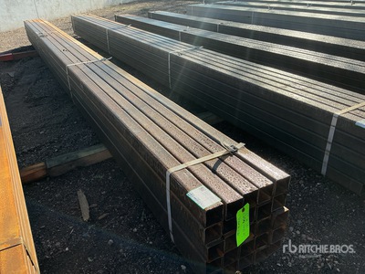 Quantity of (25) 2 7/8 in Square Blk Schedule 10 x 21 ft Steel Tubo (Unused)